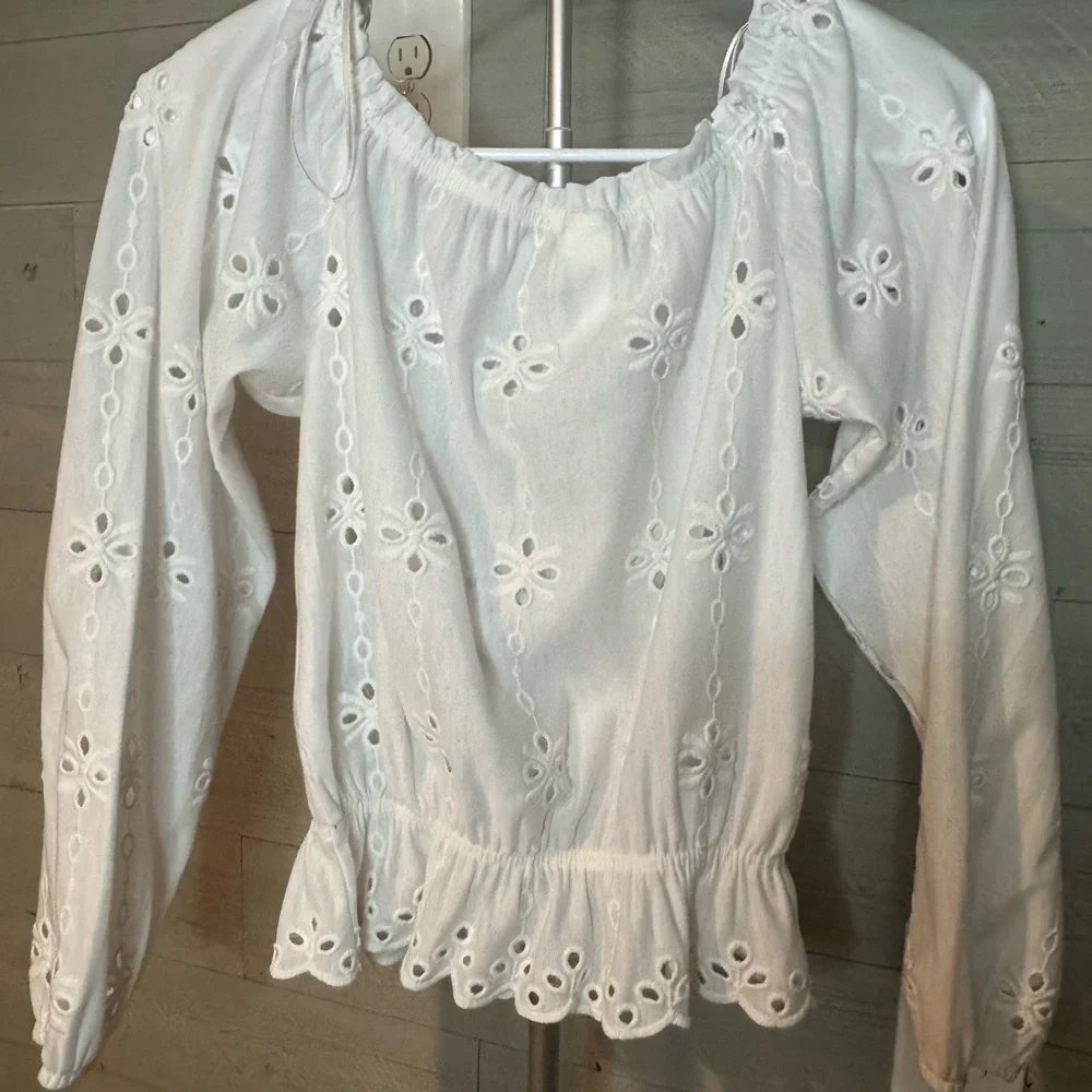 White Eyelet Women's Top